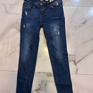 Paris Blues Dark Blue Distressed Skinny Jeans